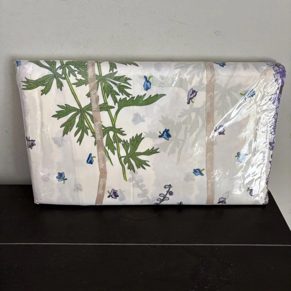 Vintage | Christian Dior | Wamsutta‎ | Double Sheet Set | Floral Larkspur | NEW